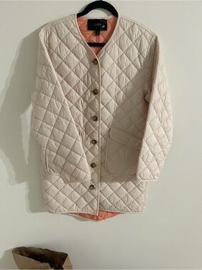 J. Crew Quilted Jacket in Light Beige Size S